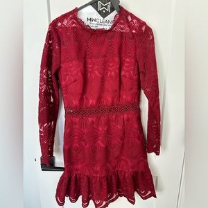 Two Sisters Formal Burgundy Mini Dress